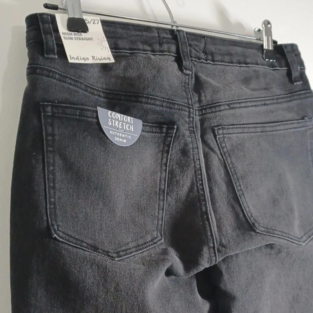 Size 5 faded black jeans "Comfort Stretch, Slim Through Hips" denim pants Basic_7